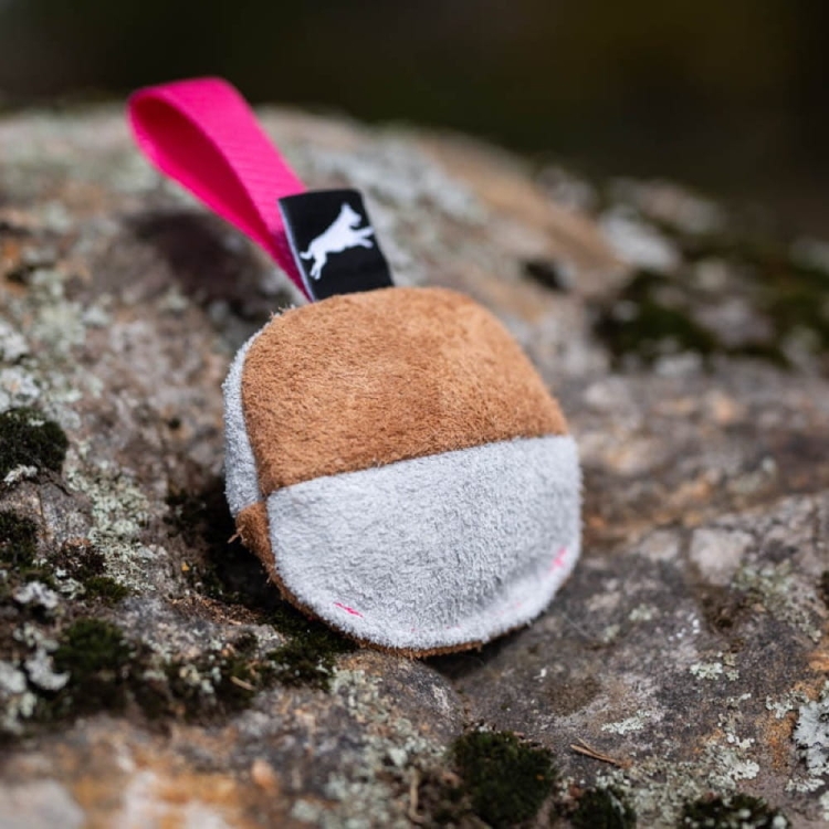 Puppy toy TeenyTiny ball genuine leather pink.jpg