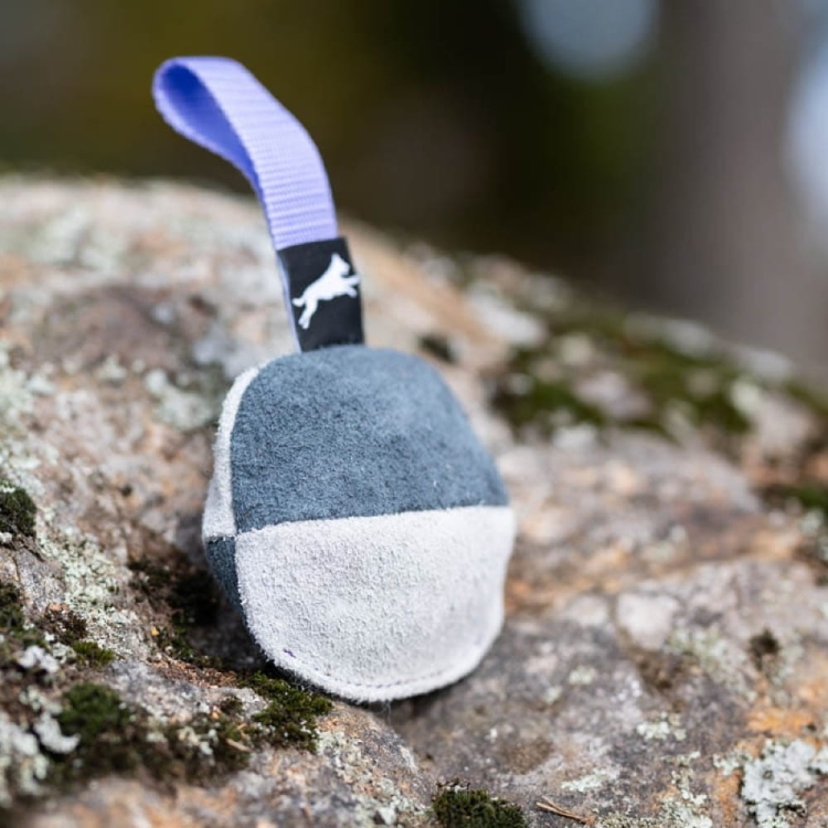 Puppy toy TeenyTiny ball genuine leather lilac.jpg