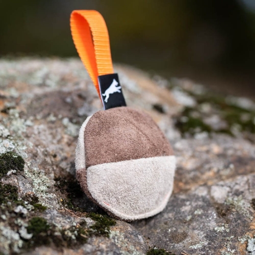 Puppy toy TeenyTiny ball genuine leather orange.jpg